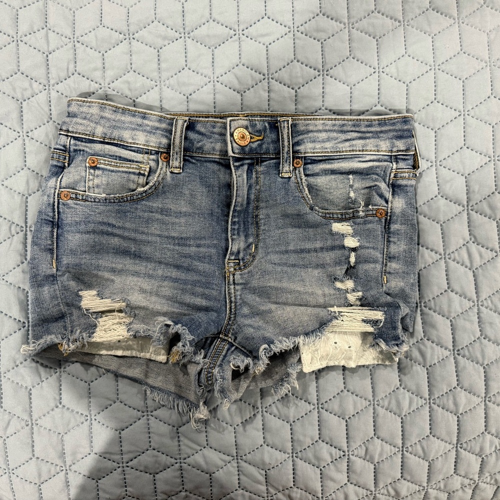 American Eagle Outfitters Ripped Blue Jean Shorts